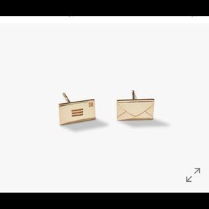 Shinola Love Letter 14k Gold Stud Earrings